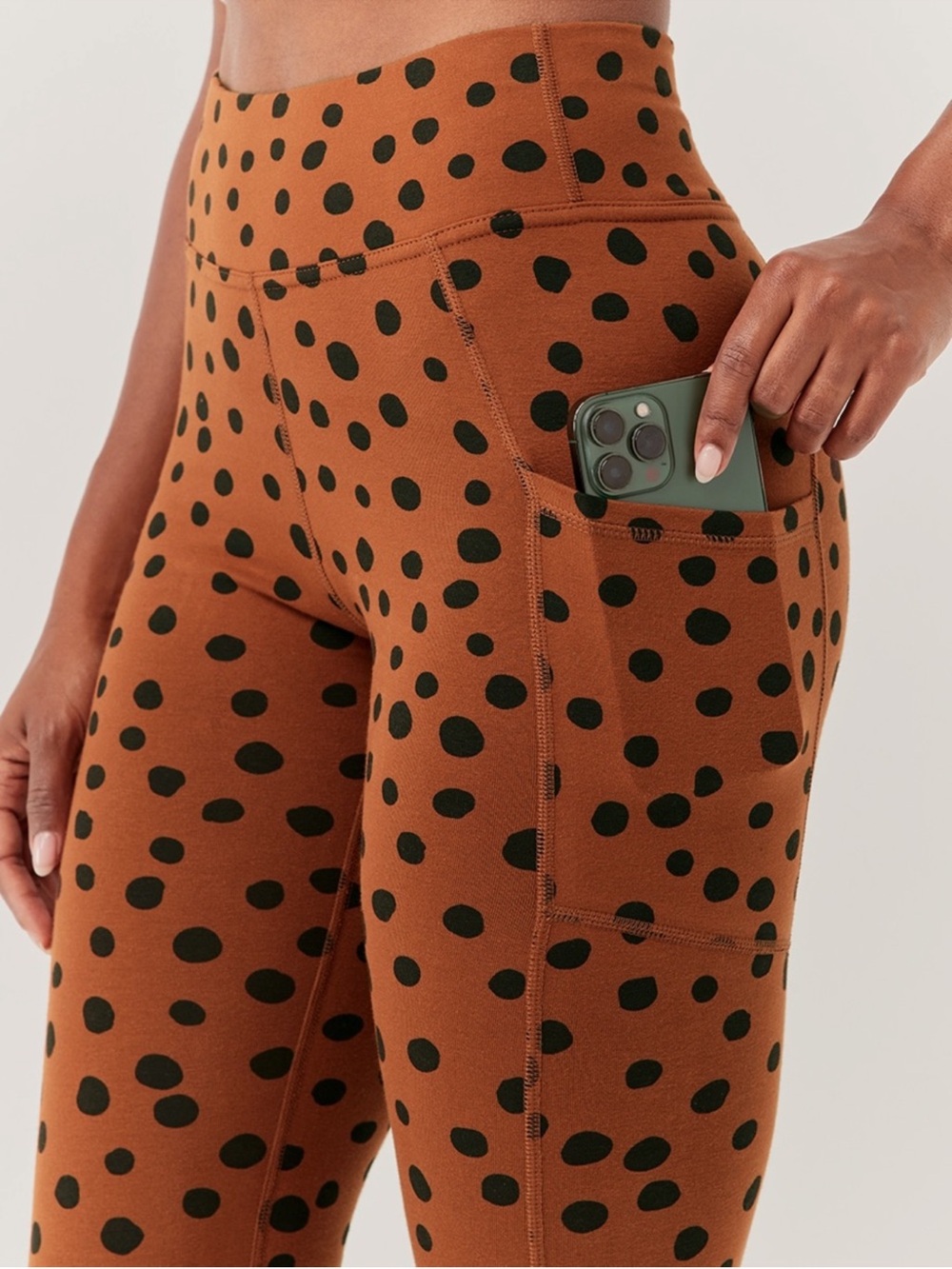 Pact Brown Polka Dot High-Waist Leggings - Picture 3 of 6